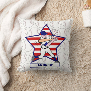 Personalisierte US Flagge Baseball Batter v1 Kissen