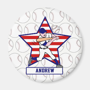 Personalisierte US Flagge Baseball Batter v1 Magnet