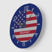 Personalisierte US-Flagge für Kohlenstofffaser wie Große Wanduhr (Winkel)