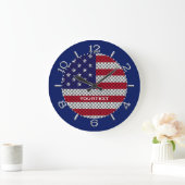 Personalisierte US-Flagge für Kohlenstofffaser wie Große Wanduhr (Zuhause)
