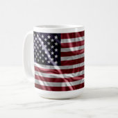 Personalisierte US-Flagge Red White Stripes Starry Kaffeetasse (Vorderseite Links)