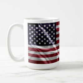 Personalisierte US-Flagge Red White Stripes Starry Kaffeetasse