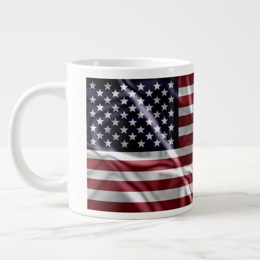 Personalisierte US-Flagge Rot, Weiße Streifen Ster Jumbo-Tasse (Links)