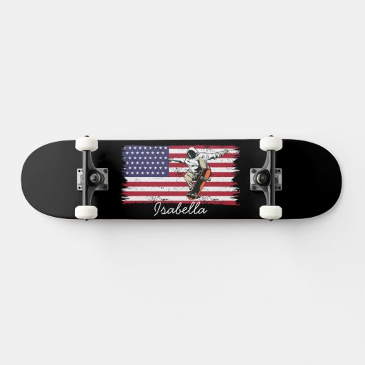 Personalisierte US-Flagge Skateboard (Horizontal)