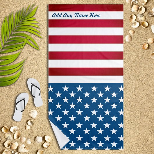 Personalisierte US-Flagge Strandtuch