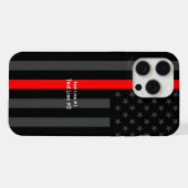 Personalisierte US-Flagge Thin Red Line Symbolik a iPhone Hülle (Rückseite (Horizontal))