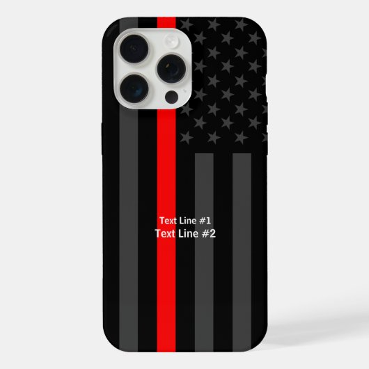 Personalisierte US-Flagge Thin Red Line Symbolik a iPhone Hülle (Rückseite)