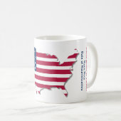 Personalisierte US-Flaggenkarte Naturalisierter Na Kaffeetasse (VorderseiteRechts)