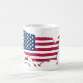 Personalisierte US-Flaggenkarte Naturalisierter Na Kaffeetasse (Mittel)