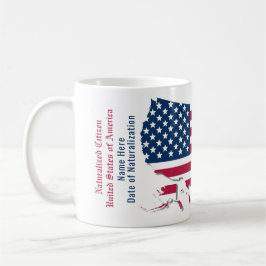 Personalisierte US-Flaggenkarte Naturalisierter Na Kaffeetasse
