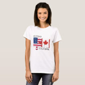 Personalisierte US-KANADA-Doppelflagge T-Shirt (Vorne ganz)
