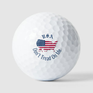 Personalisierte US-Karte und -Flag Don't Tread On Golfball
