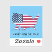Personalisierte US-Karte und Flaggen Red White Blu Aufkleber (Blatt)