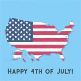 Personalisierte US-Karte und Flaggen Red White Blu Aufkleber