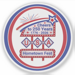 Personalisierte USA 250 – Patriotische Retro-Marke Aufkleber