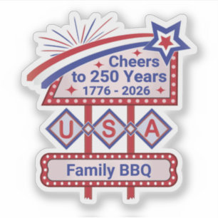 Personalisierte USA 250 – Patriotische Retro-Marki Aufkleber
