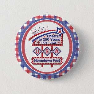Personalisierte USA 250 – Patriotische Retro-Marki Button