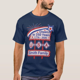 Personalisierte USA 250 – Patriotische Retro-Marki T-Shirt