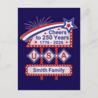 Personalisierte USA 250–Patriotische Retro-Markise