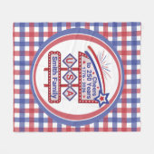 Personalisierte USA 250–Patriotische Retro-Markise Fleecedecke (Vorderseite (Horizontal))