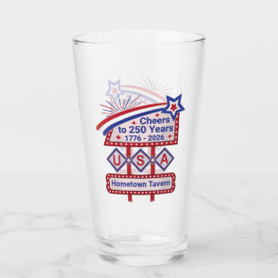 Personalisierte USA 250–Patriotische Retro-Markise Glas