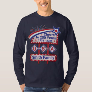Personalisierte USA 250–Patriotische Retro-Markise T-Shirt