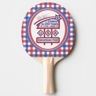 Personalisierte USA 250–Patriotische Retro-Markise Tischtennis Schläger