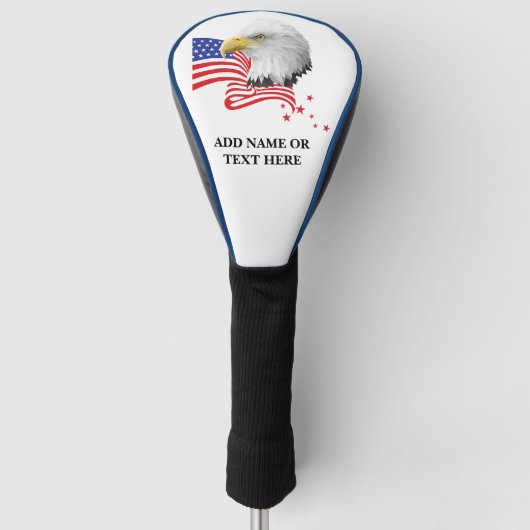 Personalisierte USA Eagle Golf Driver Cover Headcover (Vorderseite)