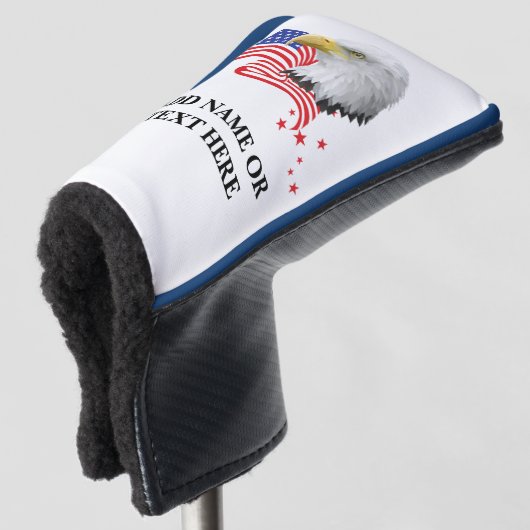 Personalisierte USA Eagle Golf Putter Cover Headcover (3/4 Vorderseite)