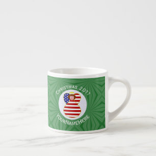 Personalisierte USA Engel Weihnachtsflagge Rote Ha Espressotasse