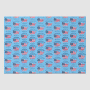 Personalisierte USA Flag, Map Happy 4. Juli Blue Seidenpapier