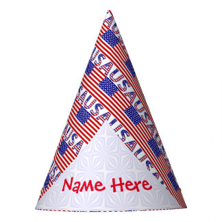 Personalisierte USA-Flagge gekachelt Papier Partyhütchen