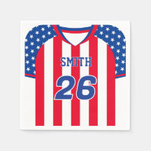 Personalisierte USA-Fußballtrikot-Servietten | Ben