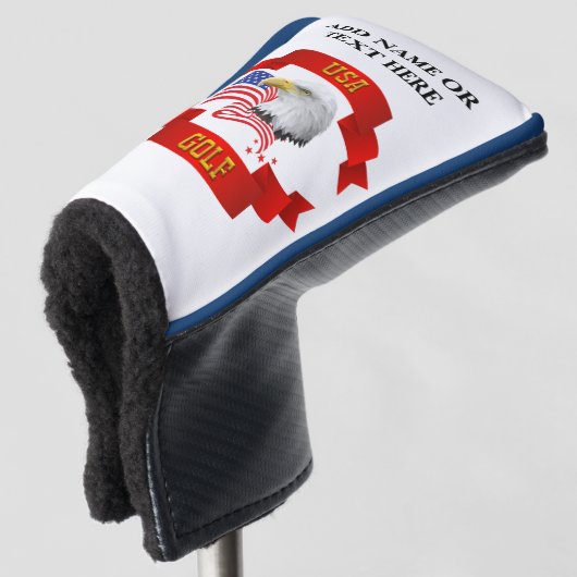 Personalisierte USA Golf Putter Cover Golf Headcover (3/4 Vorderseite)