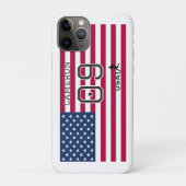 Personalisierte USA-Nationalflagge-Fußball-Grafik Case-Mate iPhone Hülle (Rückseite)