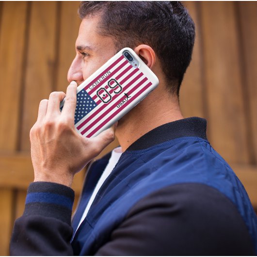 Personalisierte USA-Nationalflagge-Fußball-Grafik Case-Mate iPhone Hülle