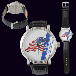 Personalisierte USA-Patriotikflagge Armbanduhr