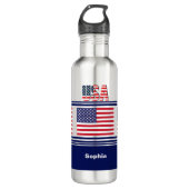 Personalisierte USA-Patriotikflagge Edelstahlflasche (Vorderseite)