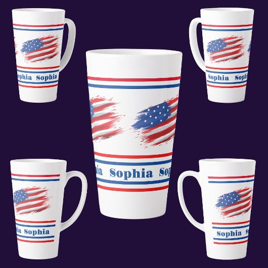 Personalisierte USA-Patriotikflagge Milchtasse