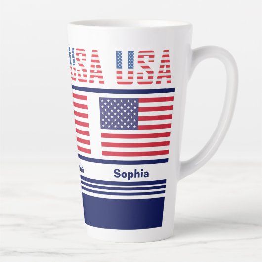 Personalisierte USA-Patriotikflagge Milchtasse (Rechts)