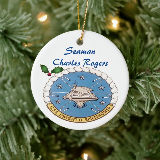 Personalisierte USS Dwight D. Eisenhower CVN 69 Keramik Ornament (Baum)