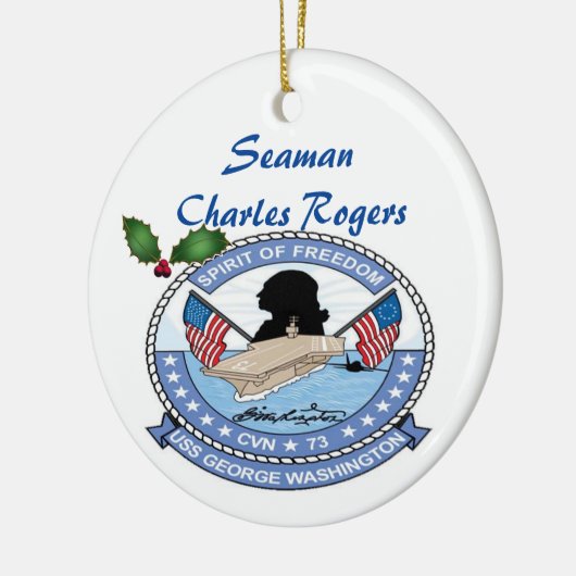 Personalisierte USS George Washington CVN 73 Keramik Ornament (Links)