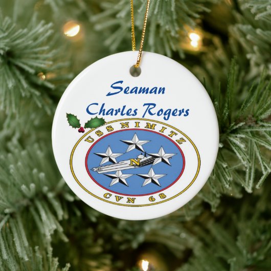 Personalisierte USS Nimitz CVN 68 Keramik Ornament (Baum)