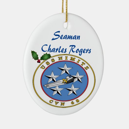 Personalisierte USS Nimitz CVN 68 Keramik Ornament (Rechts)