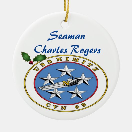 Personalisierte USS Nimitz CVN 68 Keramik Ornament (Vorne)