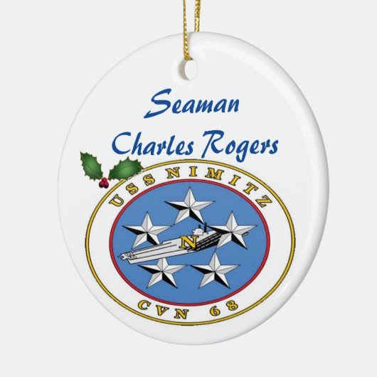 Personalisierte USS Nimitz CVN 68 Keramik Ornament (Links)