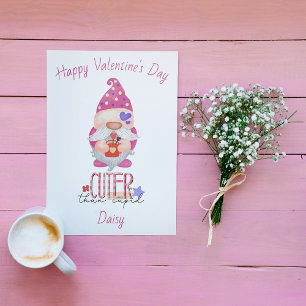 Personalisierte Valentine-Gnome-Karte Feiertagskarte