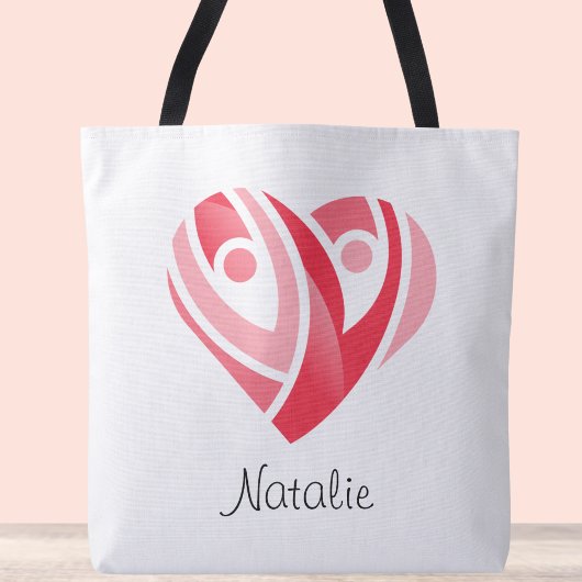 Personalisierte Valentine Heart Tote Bag Tasche