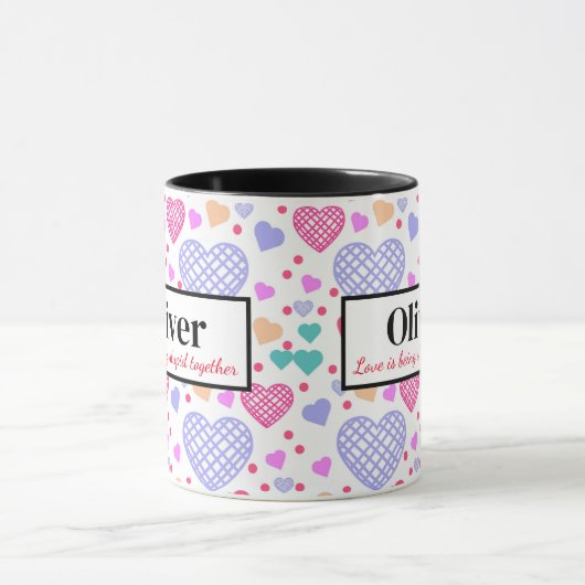 Personalisierte Valentine-Liebe wird zusammengefüh Tasse (Zentrum)