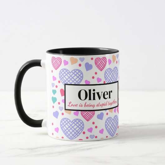 Personalisierte Valentine-Liebe wird zusammengefüh Tasse (Links)